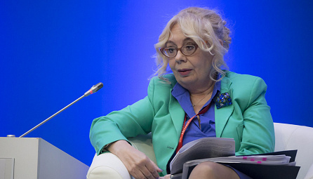 Minister of the EEC Tatyana Valovaya speaks at a session of the annual Astana Economic Forum