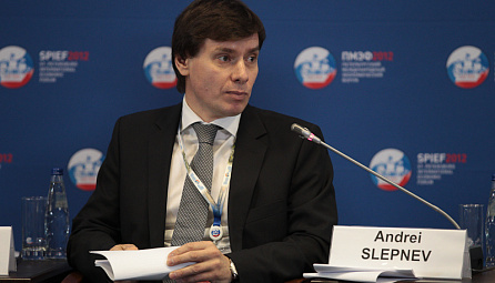 Andrei Slepnev, the Member of the Board (Minister) for EEC Commerce 