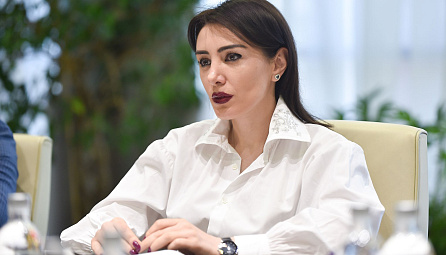 Встреча министра ЕЭК Гоар Барсегян и председателя правления Евразийского банка развития Николая Подгузова.