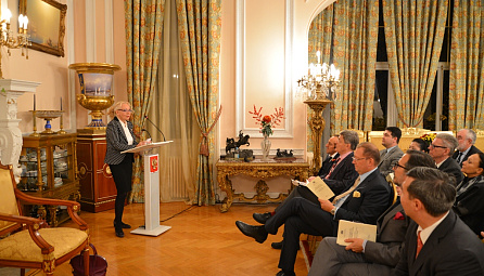 Tatiana Valovaya, the EEC Minister in charge of the Development of Integration and Macroeconomics, delivered a report at the Russian Embassy to the United Kingdom 