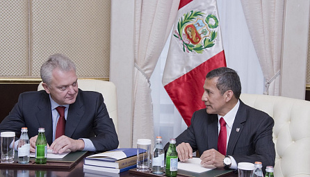 Meeting between Viktor Khristenko, Chairman of EEC's Board, and President of Peru Ollanta Humala 