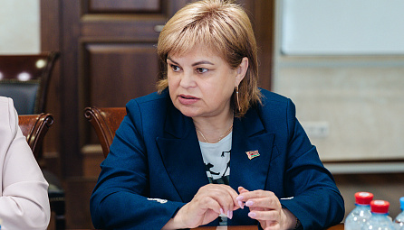 Встреча Валентина Татарицкого с председателем Госстандарта РБ Еленой Моргуновой