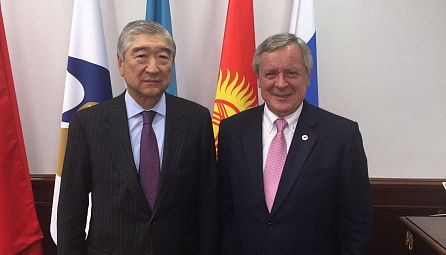 The EEC Minister Tair Mansurov and the President of the World Petroleum Council József Tóth discussed issues of cooperation